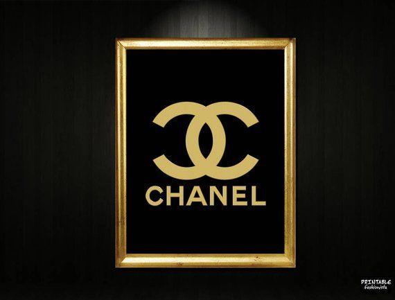 Chanel Gold Logo - Chanel Sign Printable Gold Chanel Logo Gold Chanel Print