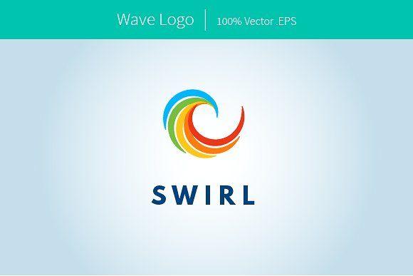 Swirl Logo - Abstract Wave Swirl Logo Logo Templates Creative Market