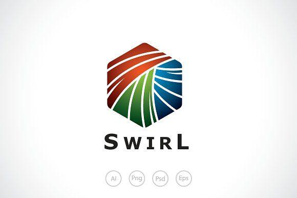 Swirl Logo - Hexagon Swirl Logo Template Logo Templates Creative Market