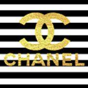 Coco Chanel Gold Logo - Gold Logo Chanel Shower Curtain for Sale by Del Art