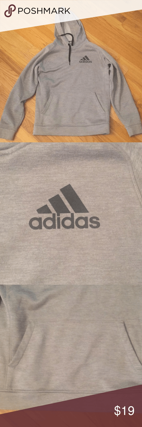 Small Adidas Logo - Men's small Adidas gray sweatshirt in 2018 | My Posh Closet ...