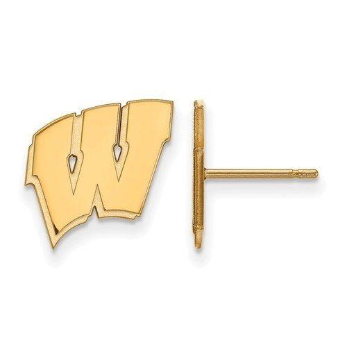 Wisconsin W Logo - Wisconsin Badgers W Logo 14K Gold Post Earrings
