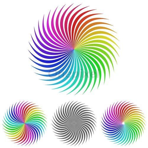 Swirl Logo - Rainbow swirl logo vector design set - 3917675 | Onepixel