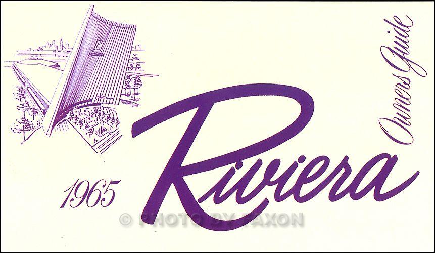 Buick Riviera Logo - 1965 Buick Riviera Owners Manual Reprint