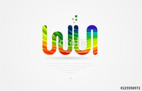Rainbow Colored Logo - wu w u rainbow colored alphabet letter logo combination