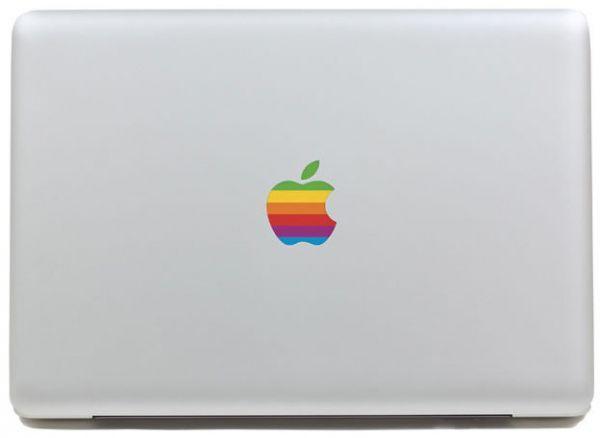 Rainbow Colored Logo - Apple Macbook laptop colorful rainbow colored Logo stickers skins ...