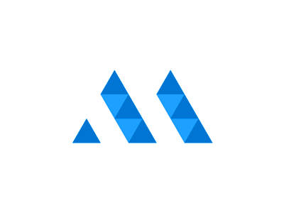 Popular Mountain Logo - AM, geometric monogram / logo design symbol. Graphic Design. Logo