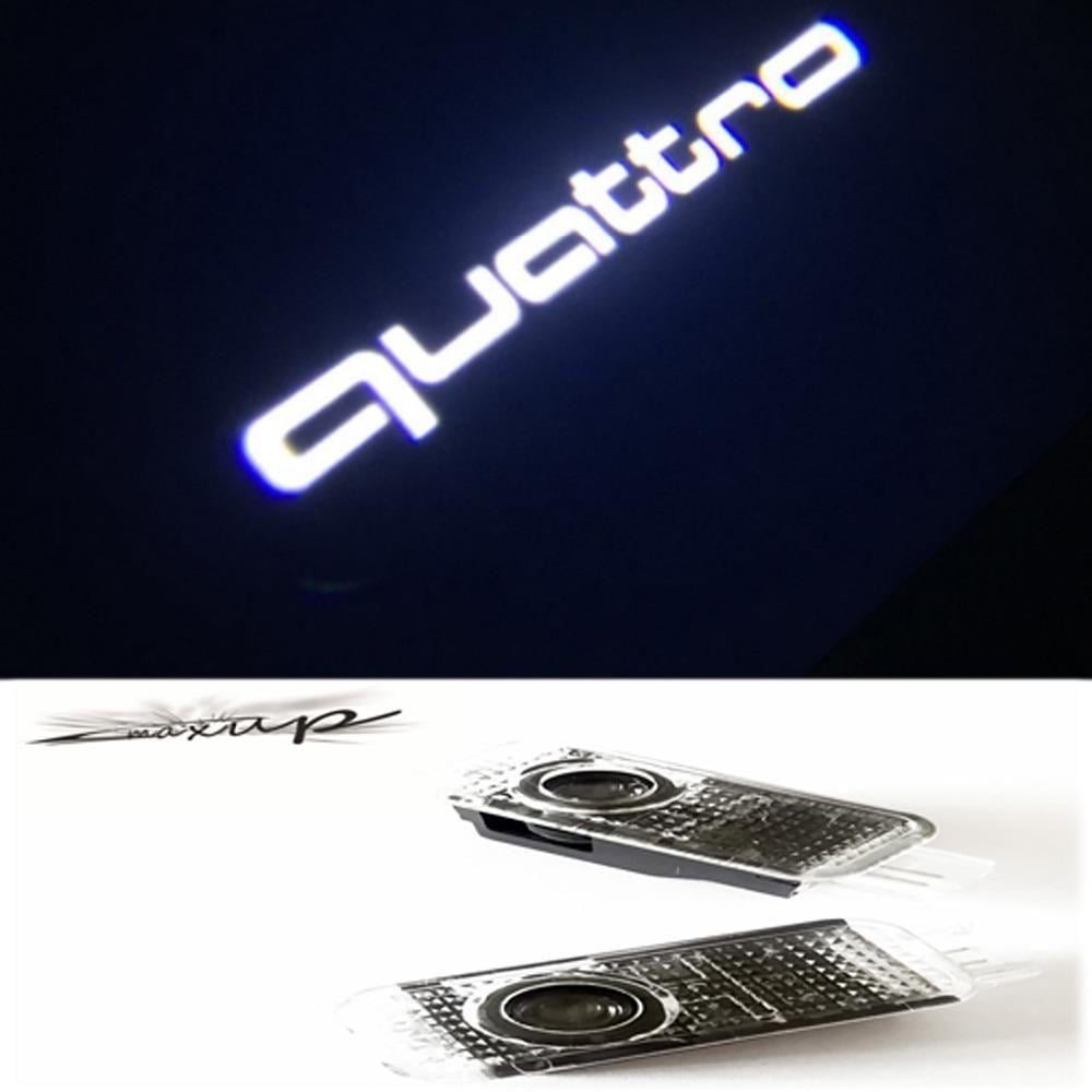 Pair Phone Logo - Maxup A Pair LED Light Quattro Word Logo Suitable For Car Door