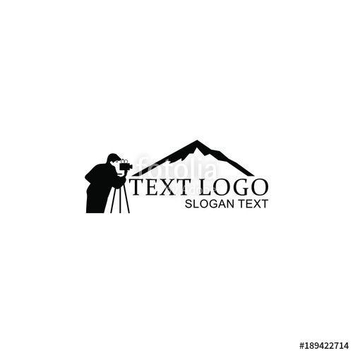 Popular Mountain Logo - man with movie tool in the backround mountain for wedding video logo