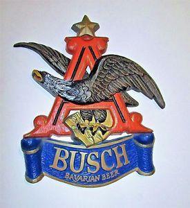 Anheuser-Busch Eagle Logo - Anheuser Busch Bavarian Beer Sign Flying Eagle Over Blue Banner 17