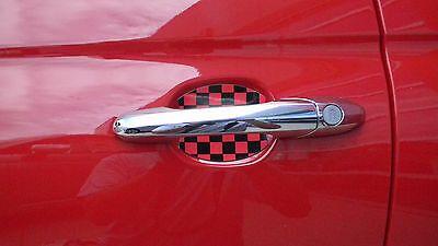 Red Checkered Flag Car Logo - MINI COOPER RED And Black Checkered Flag Car Auto Door Scratch Guard