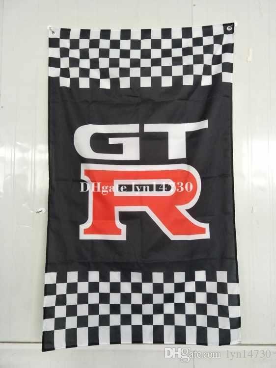 Red Checkered Flag Car Logo - 100% Polyster Nissan Gtr Vertical Checkered Flag For Carnissan
