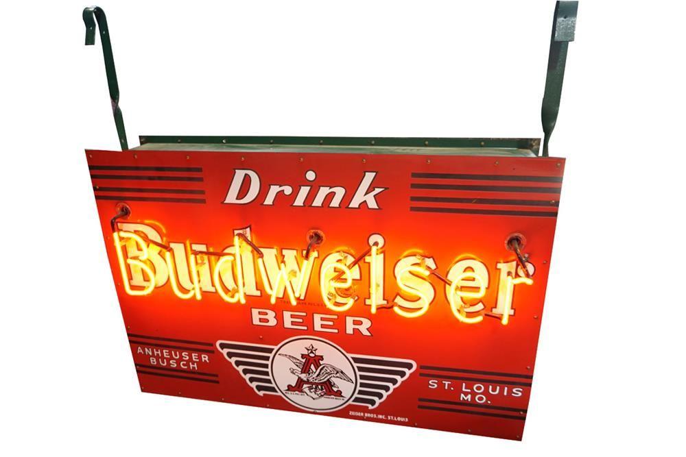 Anheuser-Busch Eagle Logo - Museum quality 1930s Drink Budweiser Beer double-sided neon p
