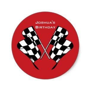 Red Checkered Flag Car Logo - Checkered Flag Invitations & Stationery | Zazzle UK