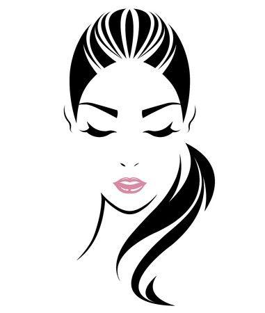 Women with Long Hair Logo - Vector of women long hair style icon, - ID:62776389 - Royalty Free ...