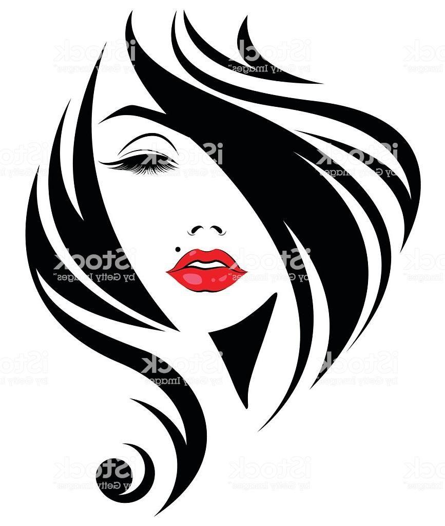 Women with Long Hair Logo - Best 15 Women Long Hair Style Icon Logo Face Vector Drawing