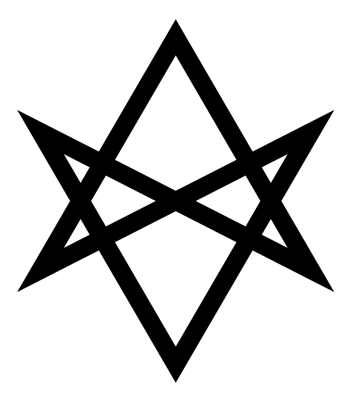 Red 3 Pointed Star Logo - Unicursal hexagram