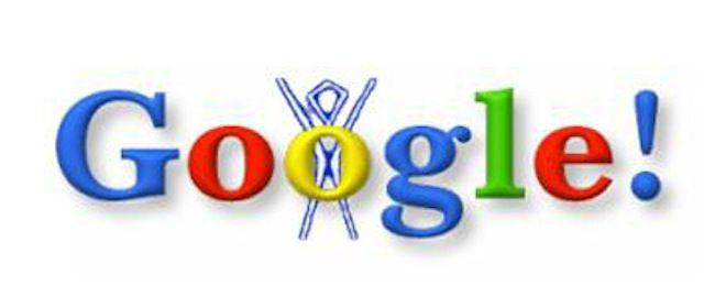 First Google Logo - The First Google Doodle Was a Burning Man Stick Figure