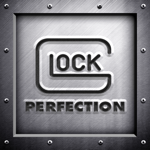 Glock Logo - Glock Logo in Steel Looking Background on Travertine Coaster ...