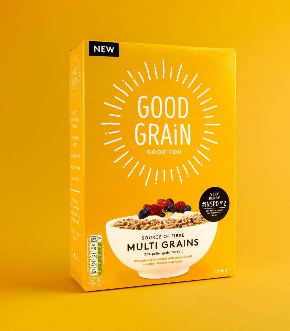 Robot with Yellow Food Logo - New Logo and Packaging for Good Grain by Robot Food. Package Design
