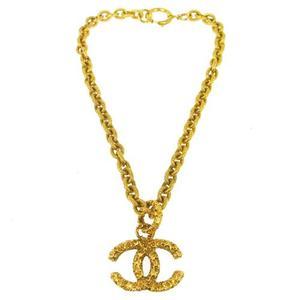 Chanel Gold Logo - CHANEL logo necklace