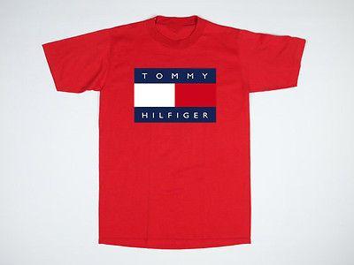Tommy Hilfiger Signature Logo - NEW TOMMY HILFIGER T SHIRT 90'S BOX LOGO FLAG SPELL OUT COLORBLOCK ...
