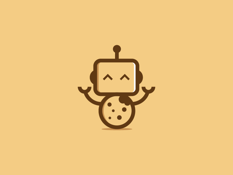 Robot with Yellow Food Logo - Cookies Robot by Chida | Dribbble | Dribbble