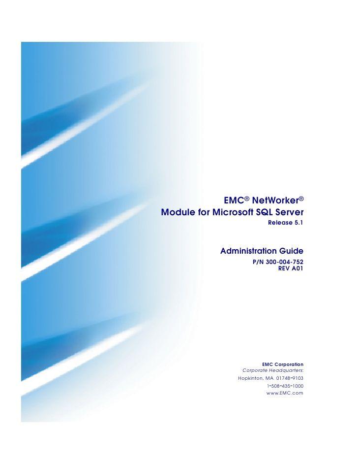 EMC NetWorker Logo - EMC NetWorker Module for Microsoft SQL Server Release 5.1 ...