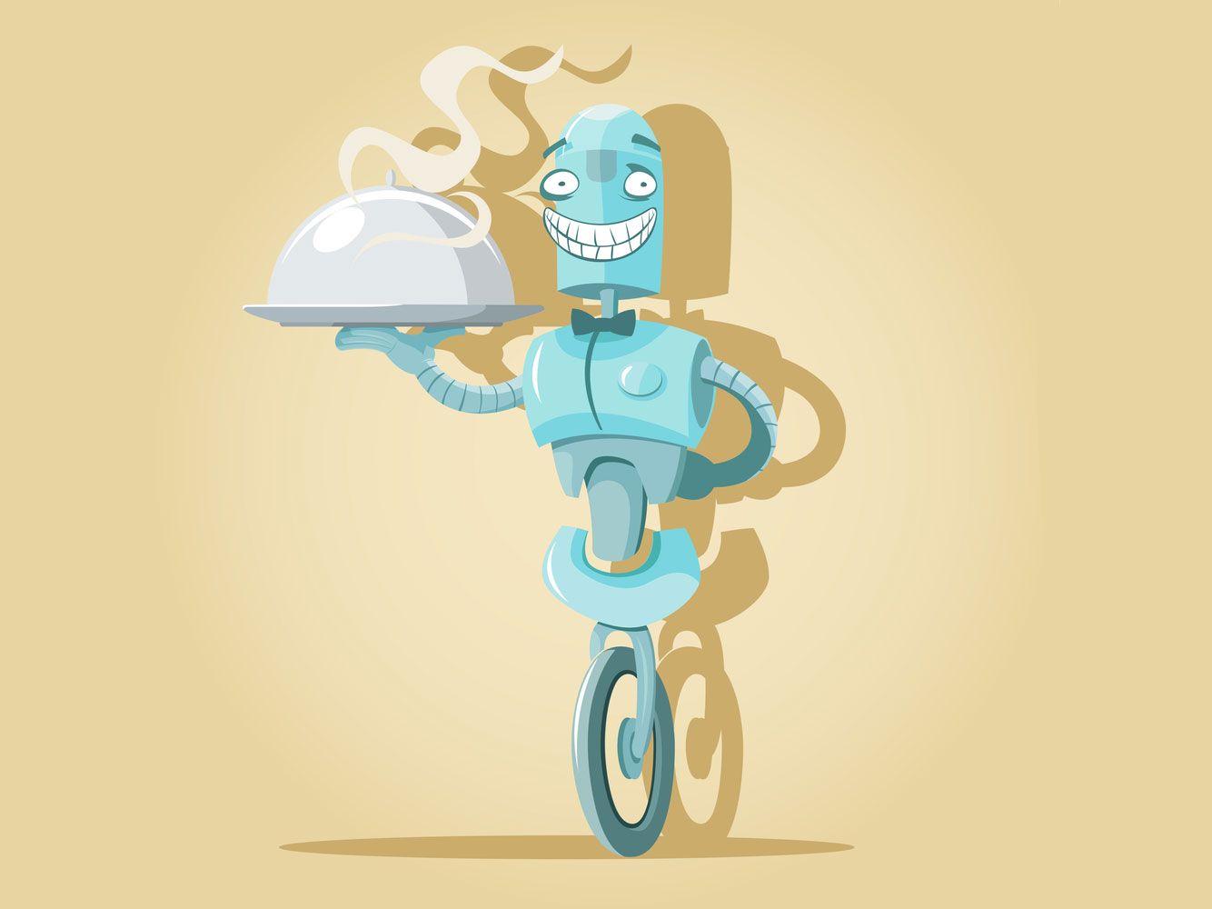 Robot with Yellow Food Logo - The Growing Use of Technology and Robotics in Food Service | By ...