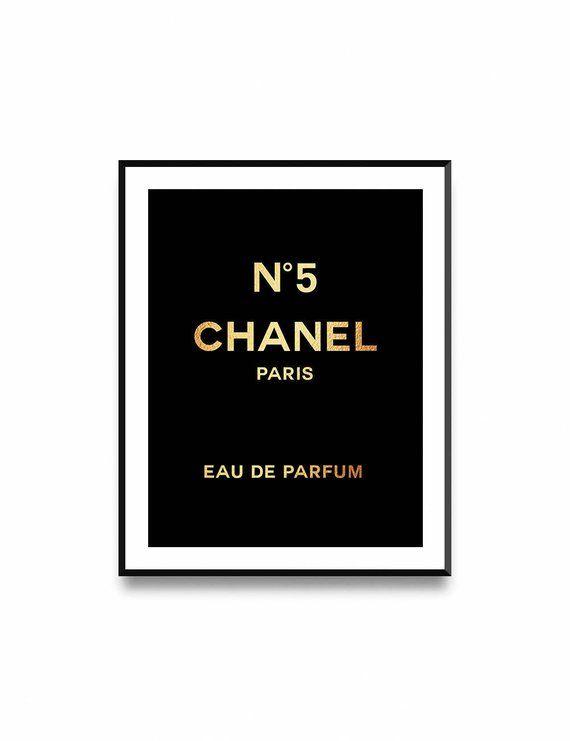 Chanel Gold Logo - Chanel Gold Print Fashion Art Chanel Logo Chanel Logo | Etsy