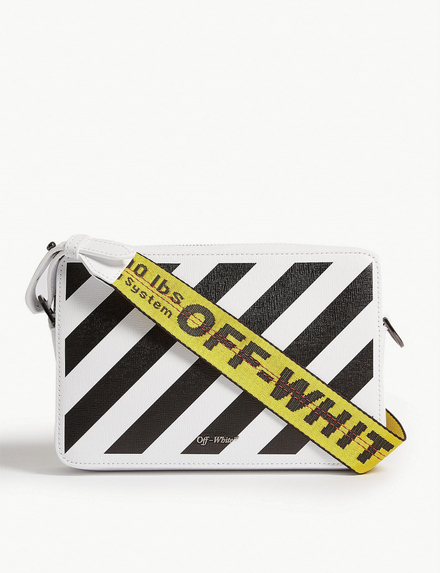 Stripes Off White Brand Logo - Lyst - Off-White C/O Virgil Abloh Diagonal Stripe Leather Camera And ...