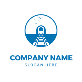Blue and Green Train Logo - Free Transportation Logo Designs | DesignEvo Logo Maker