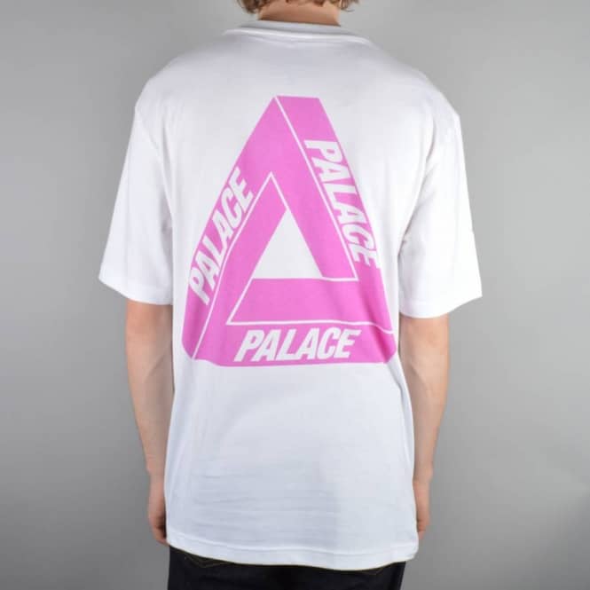 Pink Palace Triangle Logo - Palace Skateboards Tri-Ferg Blue Hyper Skate T-Shirt - White - Skate ...