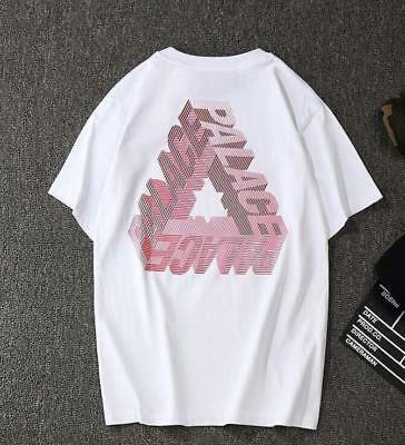 Pink Palace Triangle Logo - FASHION MEN'S PALACE Cotton Short Sleeve T-Shirt Pink Triangle Logo ...