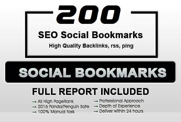 Bookmarks RSS Logo - add SEO social bookmarks to your site, rss, ping for $2