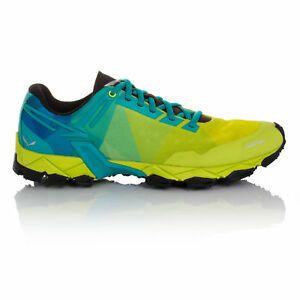 Blue and Green Train Logo - Salewa Lite Train Mens Green Blue Trail Running Road Sports Shoes ...