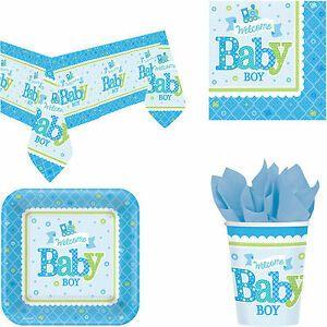 Blue and Green Train Logo - Welcome Baby Boy Blue & Green Train New Baby Shower Party