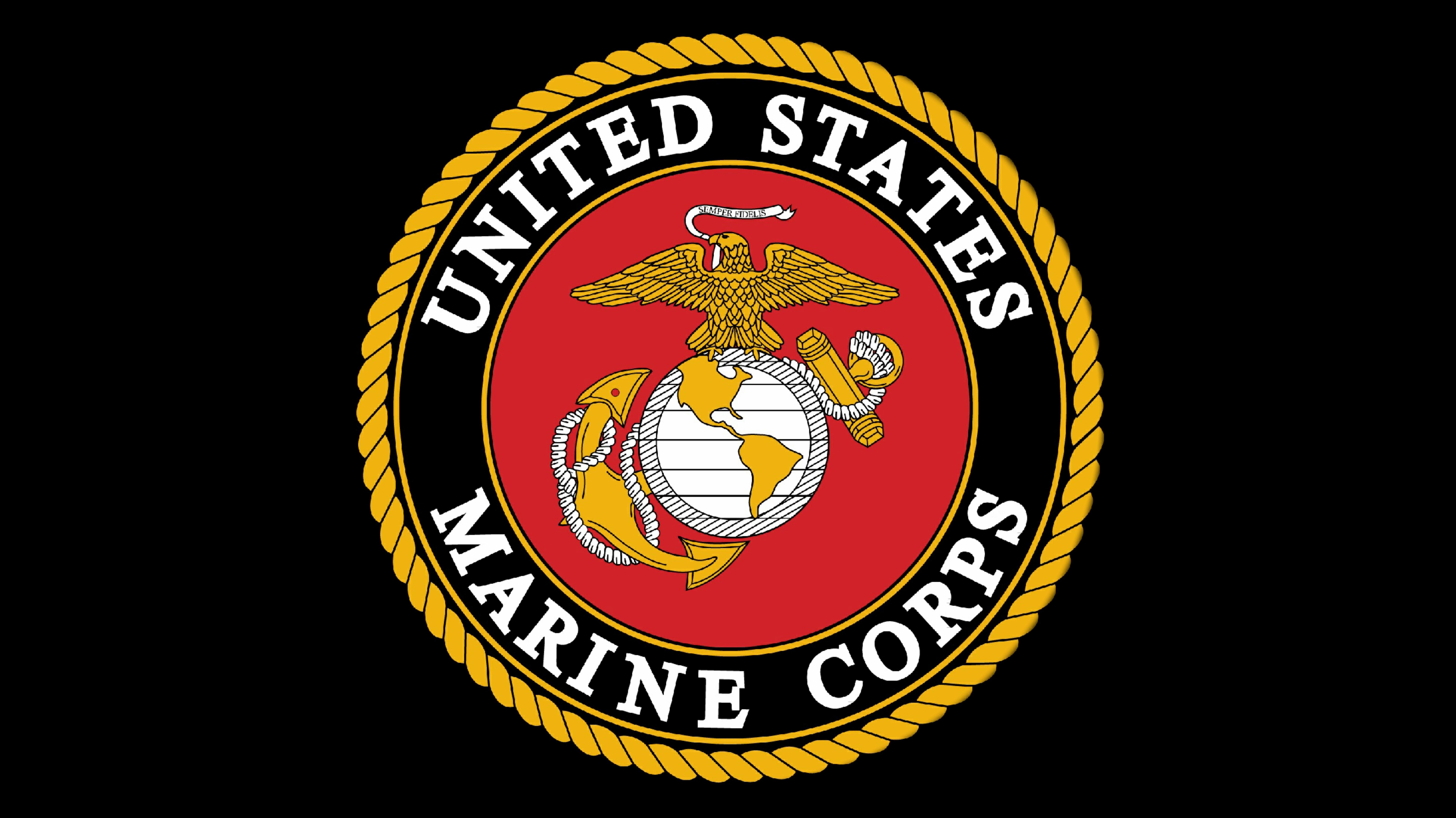 Marine Corps Logo - Wallpaper United States Marine Corps, Emblem, Logo, 4K, 8K, Military ...
