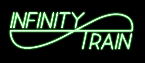 Blue and Green Train Logo - Infinity Train