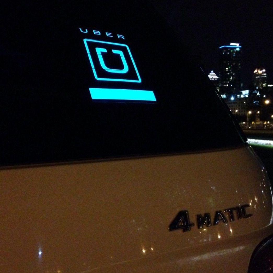 Uber Light Logo - Blue UBER Light Sign Led Logo Electro Luminescent Glowing Decal for ...