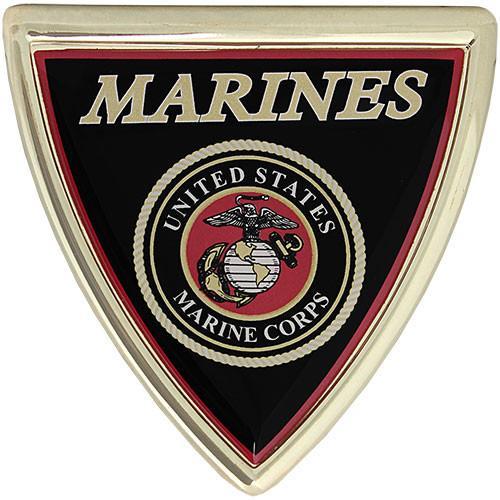 US Marines Logo - U.S. Marine Corps Shield Chrome Auto Emblem | USAMM