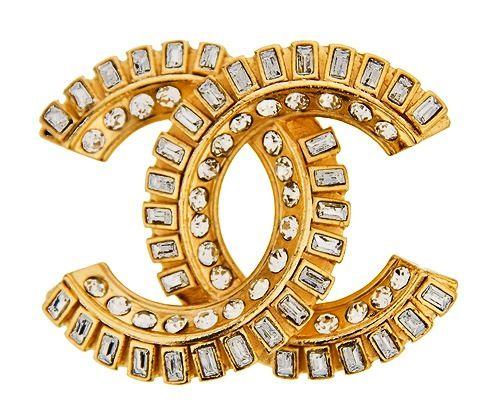 Chanel Gold Logo - Traditional Chanel gold a diamond brooch