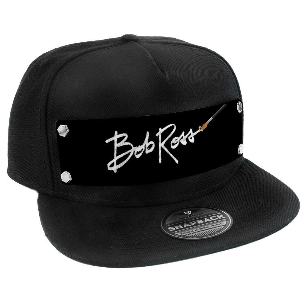 Bob Ross Logo - Embellishment Trucker Hat BLACK - Bob Ross Logo White/Black - Buckle ...