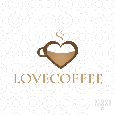 Heart Food and Drink Logo - Logo #Love #coffee - Combination of a cup of coffee in shape of ...