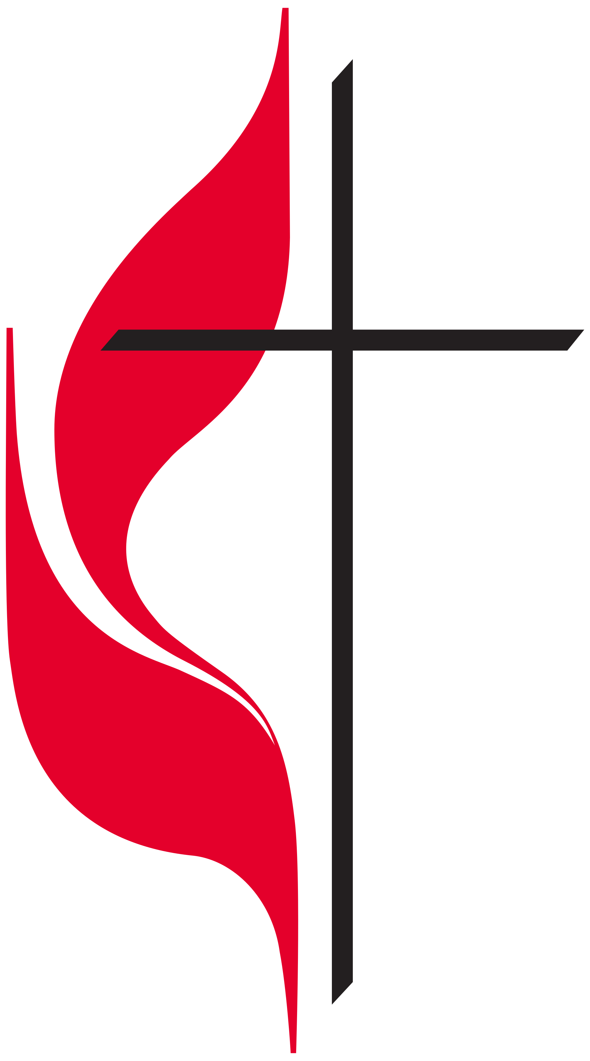 Red and Grey Church Logo - Cross and flame