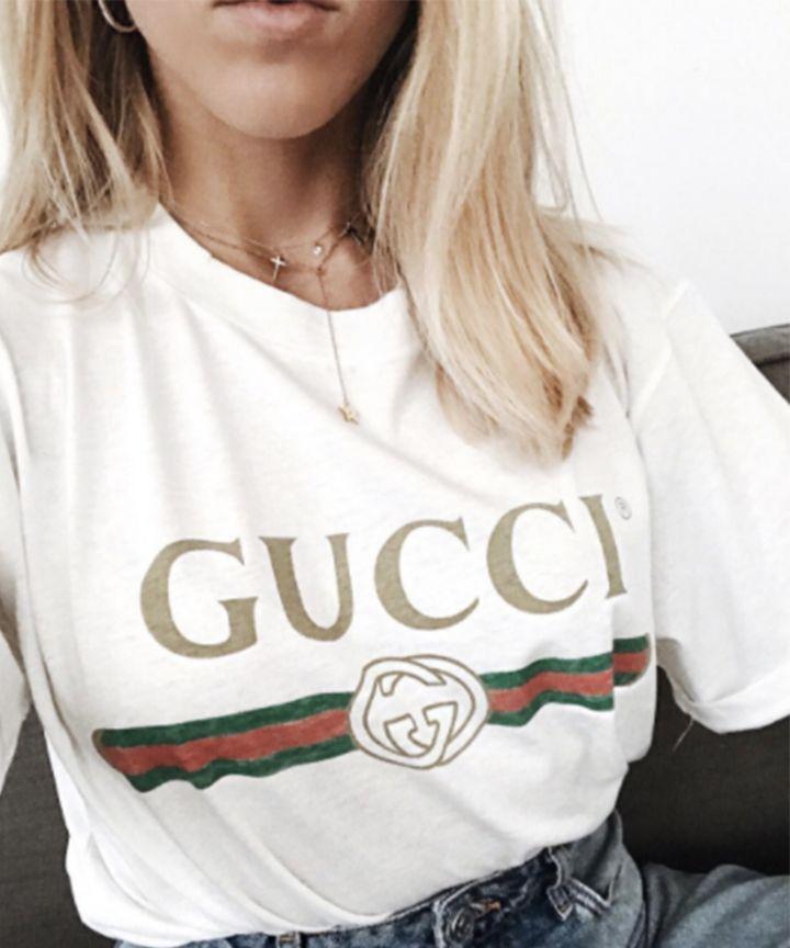Simple Gucci Logo - Gucci Logo T-Shirt Instagram Outfit Ideas