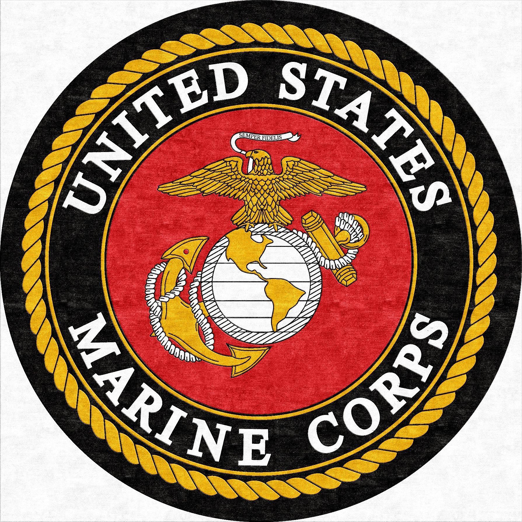 US Marines Logo - U.S. Marines Corps Round Logo Rug | Projects to Try | Marine corps ...
