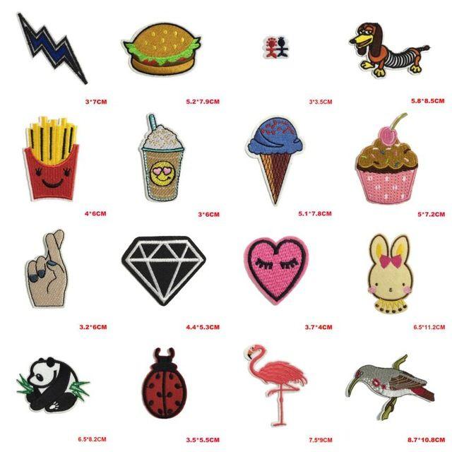 Heart Food and Drink Logo - 1PCS Heart Bird Patch Drink Iron on Cartoon Patches for Clothes