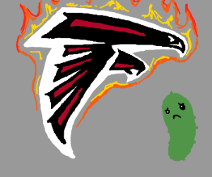 Flaming W Logo - Flaming ATL Falcons logo w/ sad pickle drawing by Goblinfart ...