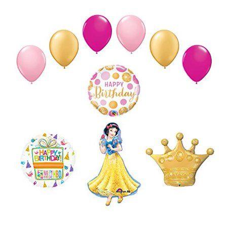 Yellow and White Crown Logo - Snow White Crown Princess Balloon Birthday Party Supplies and ...